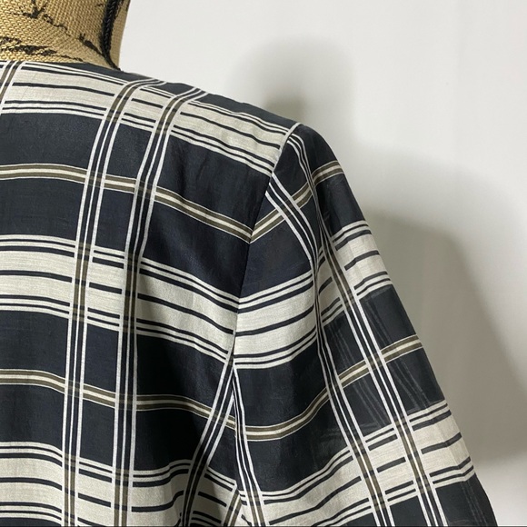 Theory Plaid Silk Blend Shift Dress - Picture 7 of 10